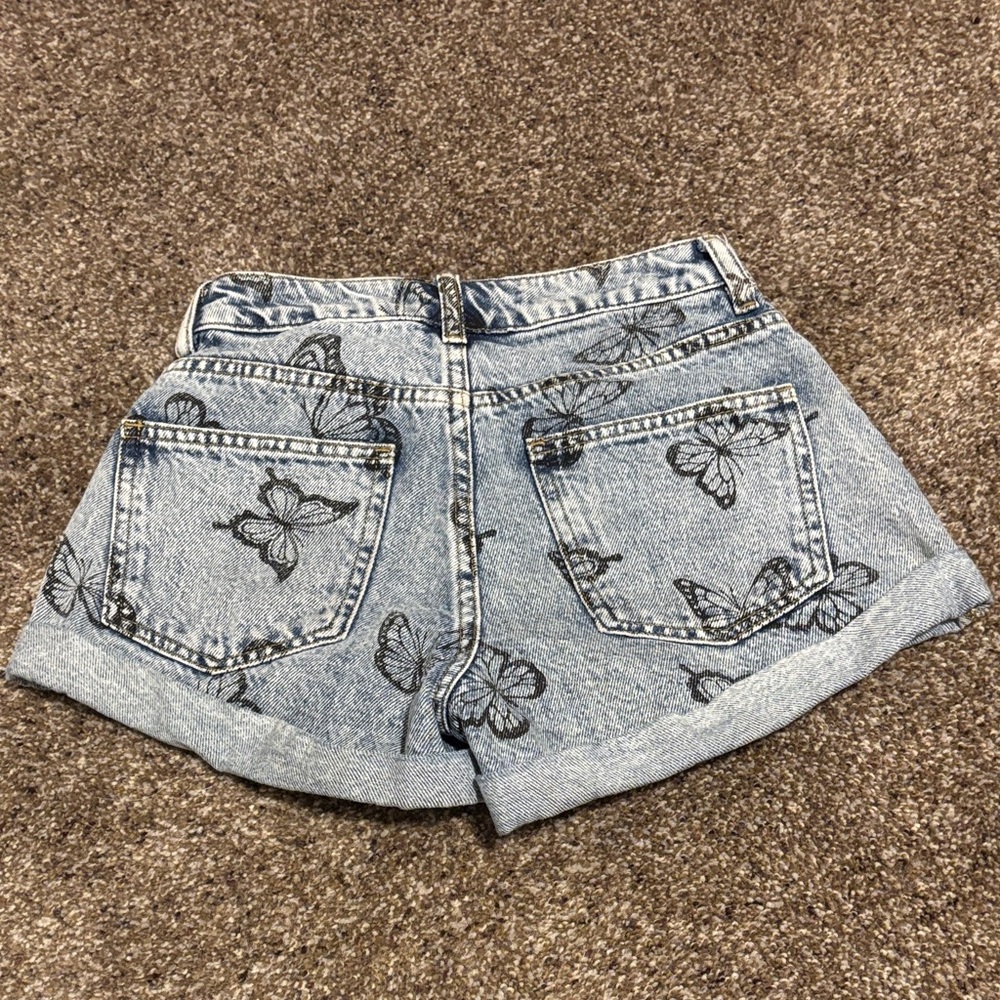 PacSun Blue Butterfly Jean Shorts - Picture 4 of 4